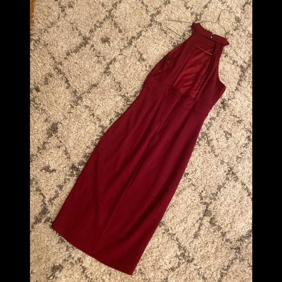 Joe & Elle Dresses Maroon Halter Slim Fitting Pencil Dress Poshmark